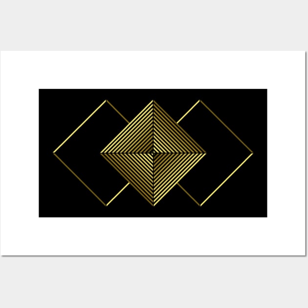 Square - triangles - graphic - geometric design Wall Art by T-SHIRTS UND MEHR